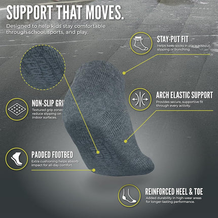 Under Armour Boys' Multi Pack Sock, Grey Low Cut, 2-4 Years (Pack of 6)