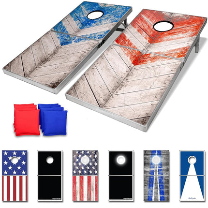 GoSports Rustic Red & Blue Design Cornhole Game Se