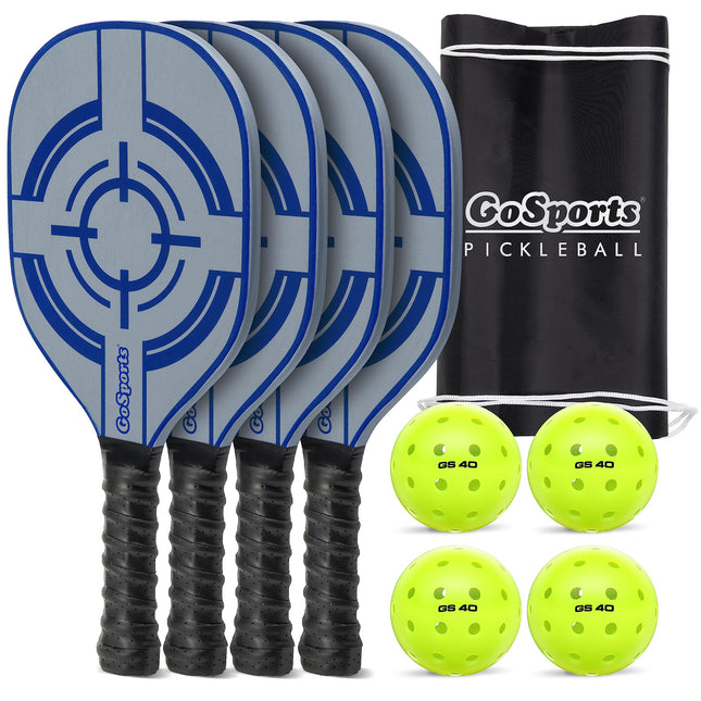 GoSports Pickleball Set with 4 Paddles, 4 Regulati
