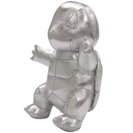 Pokémon 25º Aniversario Peluche Squirtle Plateado de 8" - Edición Limitada Juguete de Peluche Tortuga Plateada Brillante - 2+
