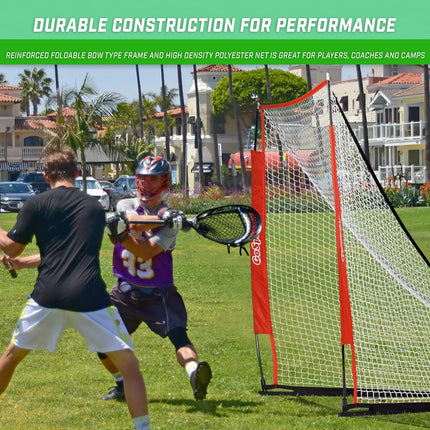 GoSports Regulation Size 6 ft x 6 ft Portable Lacrosse Net - Bow Style Frame with Carrying Case