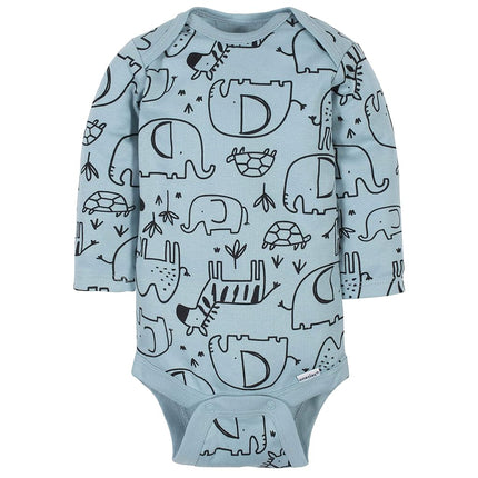 Gerber 6 Pack Baby Boys' Jungle Long Sleeve Onesies Bodysuits