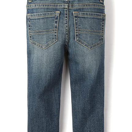 The Children's Place Jeans elásticos de pierna recta para bebé/niño pequeño, índigo envejecido, 12-18 meses