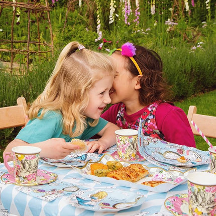 Talking Tables Blue Alice in Wonderland Paper Table Cover | Disposable Tablecloth, Home Recyclable | Supplies for Mad Hatter Tea Party, Birthday, Mother's Day, Baby Shower, BLUE,180 x 120 cm