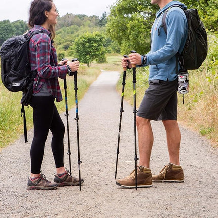 Cascade Mountain Tech Trekking Poles - Carbon Fiber Walking or Hiking Sticks with Quick Adjustable Locks (Set of 2)