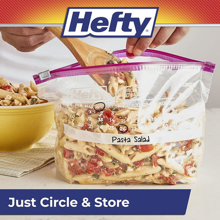 Hefty Slider Storage Calendar Bags, Half-Gallon Size, 128 Count