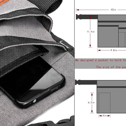 Vidar Tools 6-Pocket Single Side Tool Belt Pouch/Gardening Apron for Carpenter and Gardener.Durable Canvas Construction.Comfortable Adjustable Belt.Light Weight.Grey.