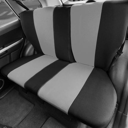 FH Group Back Seat Cloth Car Seat Cover - Universal Fit Rear Seat Covers for Cars with Rear Split Bench, Car Interior Accessories for SUV, Sedan, Van, Gray