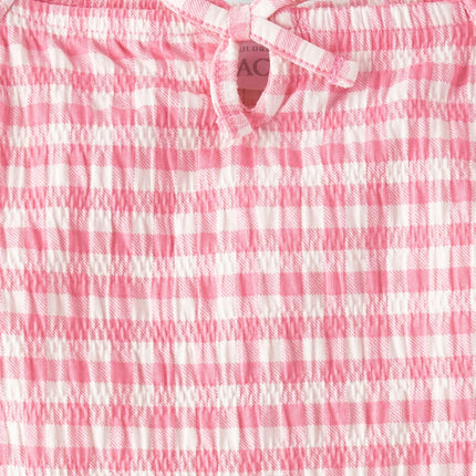 The Children's Place Girls' Smocked Short Sleeve Tops, Cosmos Keyhole, X-Small