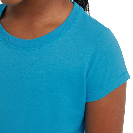 Hanes Girls’ Cotton T-Shirts, Essential Girls’ Tees, Cotton Shirts for Girls, 2-Pack, Process Blue, X-Large