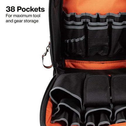 Klein Tools 62201MB MODbox Electrician's Tool Backpack, Customizable Mobile Workstation with 32 Pockets for Maximum Tool Storage