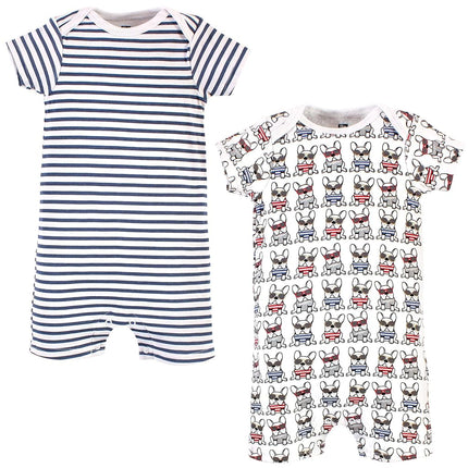 Pañaleros de algodón unisex Hudson Baby, paquete de 2 de perro francés, 12-18 meses