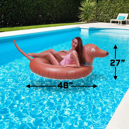 Balsa hinchable GoFloats salchicha en fiesta, flota con estilo