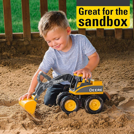 John Deere Big Scoop 15 Inch Construction Toy Excavator w/Titling Dump Bed and Rolling Wheels Frustration Free Packaging FFP