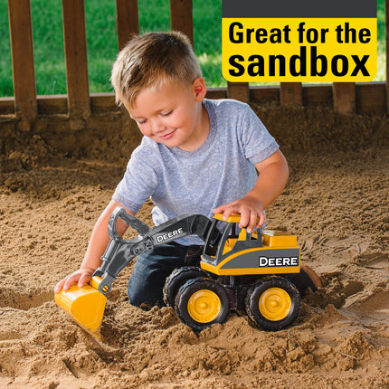 John Deere Big Scoop 15 Inch Construction Toy Excavator w/Titling Dump Bed and Rolling Wheels Frustration Free Packaging FFP
