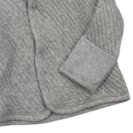 HonestBaby Front Hooded Jackets, Side-snap Top, Hoodies in Cozy 100% Organic Cotton Infant Baby Boys, Girls, Unisex, Gray Heather, 0-3 Months