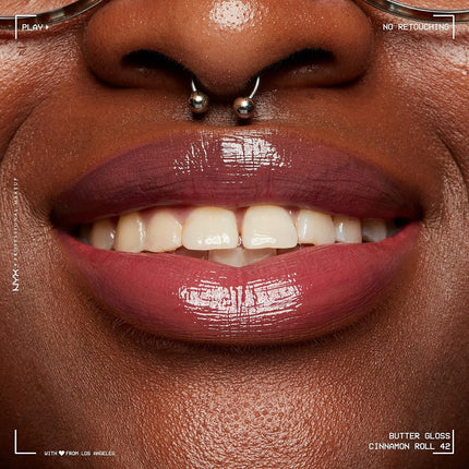 NYX PROFESSIONAL MAKEUP Butter Gloss, Non-Sticky Lip Gloss - Cinnamon Roll (Dusty Nude Mauve)