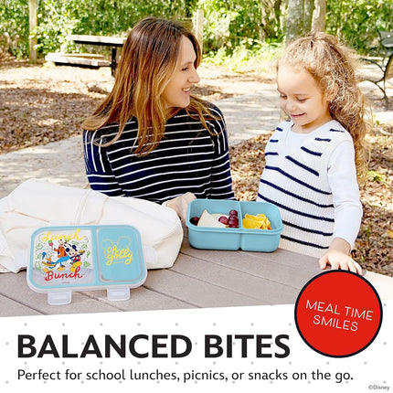 Disney Bento Box– Leak-Proof Kids Lunch Box with Divided Compartments & Detachable Spork - Mickey & Minnie, Stitch, & Winnie the Pooh BPA Free Toddler Bento Box
