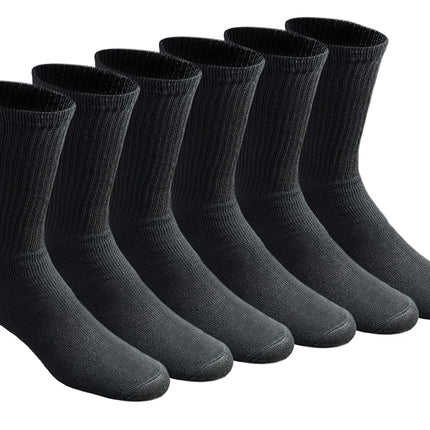 Dickies Men's all casual socks, Black (6 Pairs), L