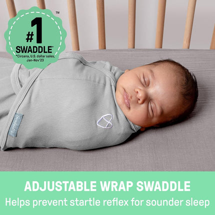 SwaddleMe by Ingenuity Original Swaddle, 100% Cotton, Improves Sleep & Calms Startle Reflex, 0-3 Months, 1.0 TOG, 3-Pack, Baby Swaddle Blanket - Criss Cross
