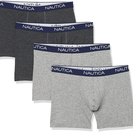 Nautica Men's 4 Pack Stretch Boxer Briefs, 2 Charc