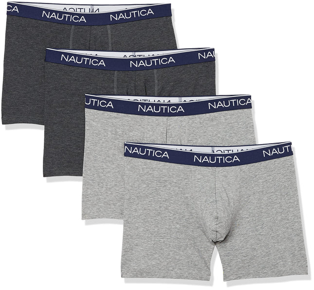Nautica Men's 4 Pack Stretch Boxer Briefs, 2 Charc