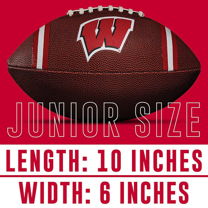 Franklin Sports Wisconsin Badgers Kids NCAA Youth Football - Official College Team Football with Team Logos - Junior Size Football