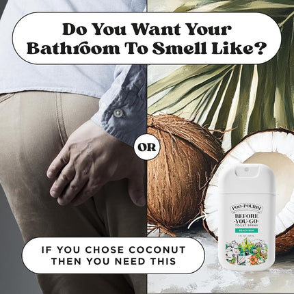 Poo-Pourri Before-You-Go Toilet Spray, Beach Bum, 1 Fl Oz Pocket Travel Size - Coconut, Orchid and Toasted Praline