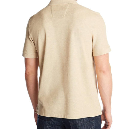 Nautica Men's Classic Short Sleeve Solid Polo Shirt, Coastal Camel Heather, XXL