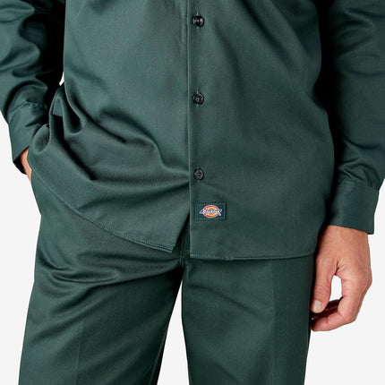 Dickies Men's Long Sleeve Work Shirt, Hunter Green, X-Large Big Tall