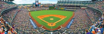 Masterpieces 1000 Piece Sports Jigsaw Puzzle - MLB Colorado Rockies Center View Panoramic - 13"x39"