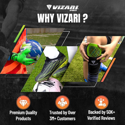 Vizari Malaga Soccer Shinguard – Durable, Breathable Leg Guards with Robust Protection, Elastic Straps for Kids, Youth, and Adults – Essential Soccer Gear