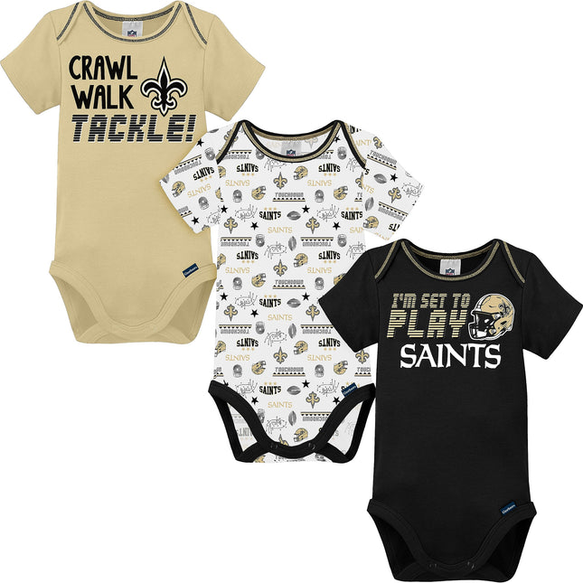 Gerber Unisex Baby Baby Boys NFL 3 Pack Short Slee