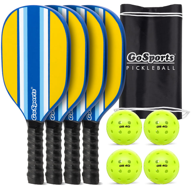 GoSports Pickleball Set with 4 Paddles, 4 Regulati