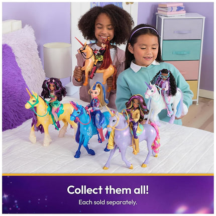 Unicorn Academy, Cinder Unicorn with Head Movement, 2 Riding Accessories, 27.9cm, Compatible with Valentina Fashion Doll, Dolls and Unicorn Toys for Girls