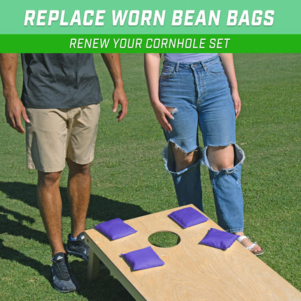 GoSports Cornhole Bean Bags Set of 4 - Regulation All Weather - Classic Purple