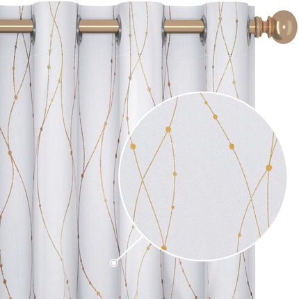Deconovo Grommet Blackout Curtains with Pattern Wa