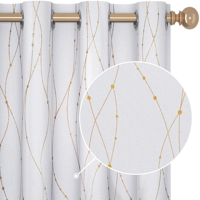 Deconovo Grommet Blackout Curtains with Pattern Wa