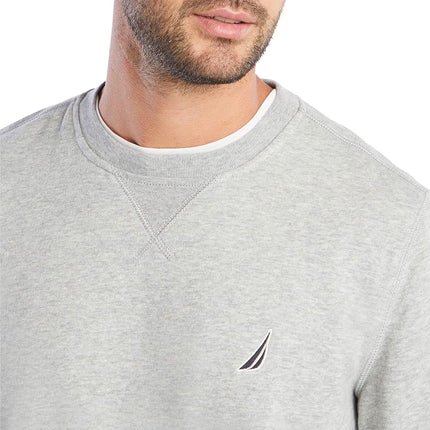 Nautica Men's Basic Crew Neck Fleece Sweatshirt, Grey Heather, Small