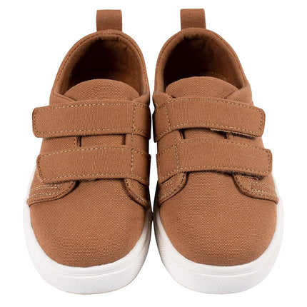 Gerber Unisex-Child Sneakers Crib Shoes Newborn Infant Toddler Neutral Boy Girl, Washed Rust Twill, 11 Toddler