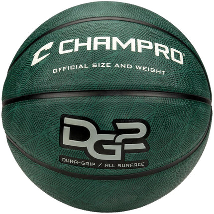 CHAMPRO Dura-Grip 230 Rubber Basketball, Women's Size 28.5, Forest Green