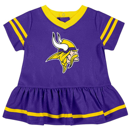 Vestido y cubrepañal de la NFL Minnesota Vikings, negro, 3-6 meses