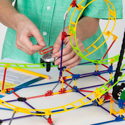Basic Fun K'NEX, STEAM Education Roller Coaster Building Set, Educational Toys for Kids, 546 Piece STEM Learning Kit, Engineering Construction for Kids Aged 8+,(Packaging may vary)