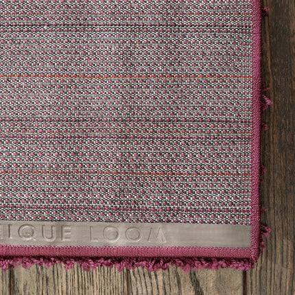 Alfombra alargada moderna de felpa Solo Solid Shag Collection de Unique Loom, color berenjena (0.91 x 3.05 m)