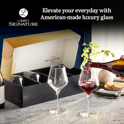 Libbey Signature Greenwich – Coffret cadeau de 4 verres à vin rouge de 710 ml