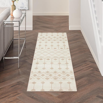 Nourison Grafix Farmhouse Ivory Beige 2'3" x 7'6" Area Rug, Easy Cleaning, Non Shedding, Bed Room, Living Room, Dining Room, Kitchen (2x8)
