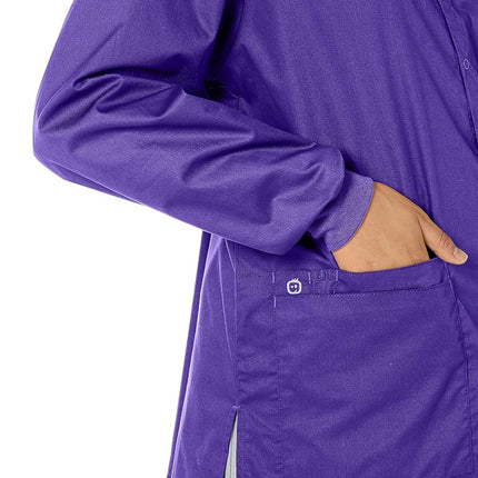 WonderWink Unisex-Adult's Plus Size Snap Front Jacket, Grape, 2X-Large