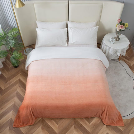 Elegant Comfort Luxury Velvety Feel Blanket, All-Season Lightweight Blanket, Ultra Plush, Soft, Cozy-Fuzzy Flannel Fleece for Couch, Sofa, Bed, Travel, Ombre Design, Twin/Twin XL, Dusty Rose