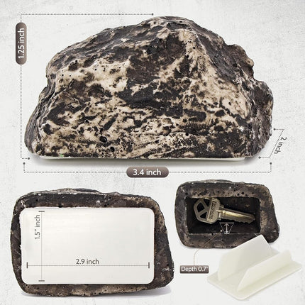 Ram-Pro 2Pc Hide-a-Spare-Key Fake Rock - Looks & Feels Like Real Stone - Safe for Outdoor Garden or Yard, Geocaching