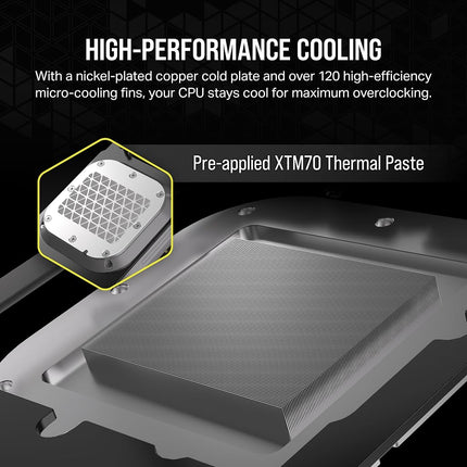 Corsair iCUE LINK XC7 RGB ELITE CPU Water Block - Transparent Flow Chamber - 24 RGB LEDs - Fits Intel® LGA 1700, AMD® AM5 and older - White
